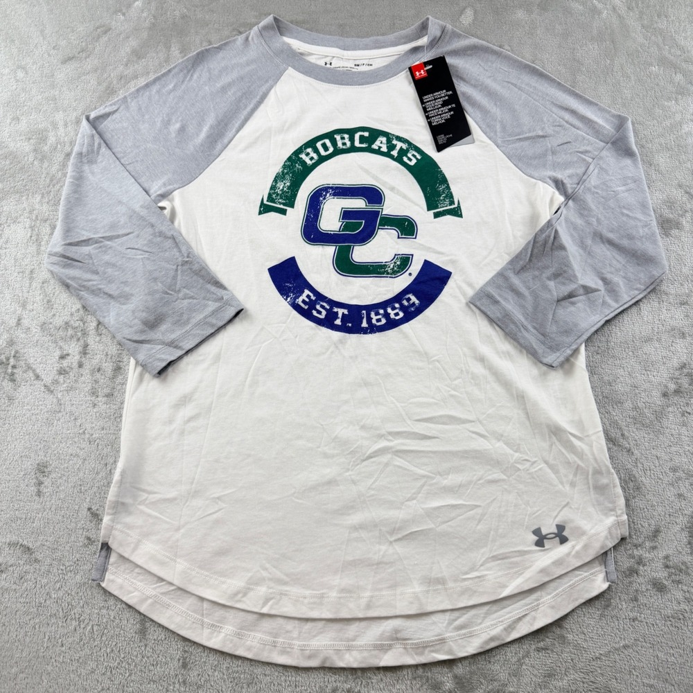 Under Armour Georgia College Women's Small Bobcats Raglan 3/4 Sleeve Tee NWT